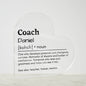 Personalized Coach Printed Heart Shaped Acrylic Plaque