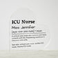Personalized ICU Nurse Printed Heart Shaped Acrylic Plaque