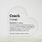 Personalized Coach Printed Heart Shaped Acrylic Plaque