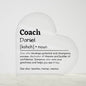 Personalized Coach Printed Heart Shaped Acrylic Plaque