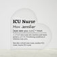 Personalized ICU Nurse Printed Heart Shaped Acrylic Plaque