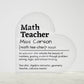 Personalized Math Teacher Printed Heart Shaped Acrylic Plaque
