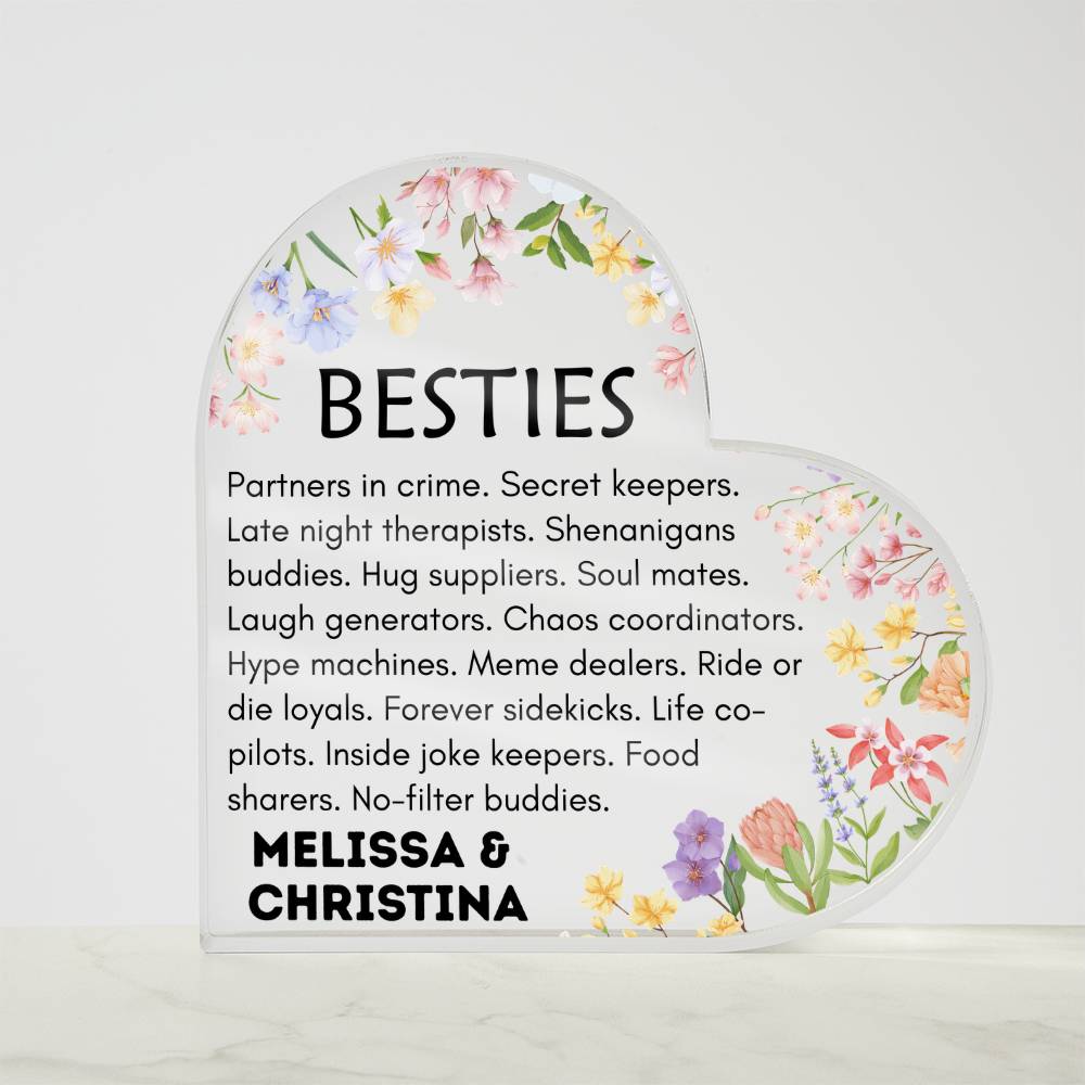 Besties Heart Plaque