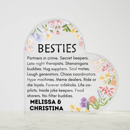 Besties Heart Plaque