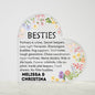 Personalized Gift for Best Friends - Besties Heart Plaque