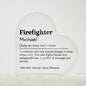 Personalized Firefighter Printed Heart Shaped Acrylic Plaque