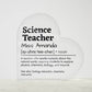 Personalized Science Teacher Printed Heart Shaped Acrylic Plaque