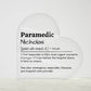 Personalized Paramedic Printed Heart Shaped Acrylic Plaque
