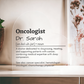 Personalized Oncologist Printed Heart Shaped Acrylic Plaque