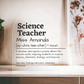 Personalized Science Teacher Printed Heart Shaped Acrylic Plaque