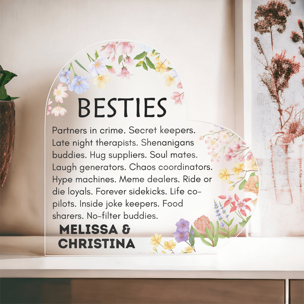 Besties Heart Plaque