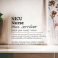 Personalized NICU Nurse Printed Heart Shaped Acrylic Plaque