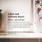 Personalized Labor and Delivery Nurse  Printed Heart Shaped Acrylic Plaque
