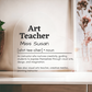 Personalized Art Teacher Printed Heart Shaped Acrylic Plaque