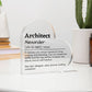 Personalized Architect Printed Heart Shaped Acrylic Plaque
