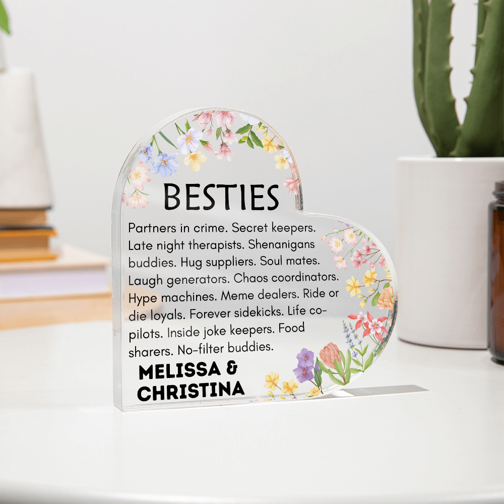 Besties Heart Plaque
