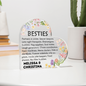 Personalized Gift for Best Friends - Besties Heart Plaque