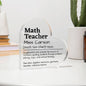 Placa de Acrílico para Maestro de Matemáticas, Personalizada