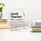 Personalized Math Teacher Printed Heart Shaped Acrylic Plaque