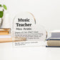 Personalized Music Teacher Printed Heart Shaped Acrylic Plaque