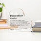 Personalized Police Officer Printed Heart Shaped Acrylic Plaque