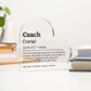 Personalized Coach Printed Heart Shaped Acrylic Plaque