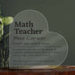 Personalized Math Teacher Printed Heart Shaped Acrylic Plaque