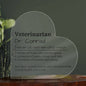 Personalized Veterinarian Printed Heart Shaped Acrylic Plaque