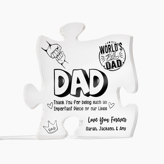 Dad Puzzle Piece - Printed Acrylic Puzzle Plaque