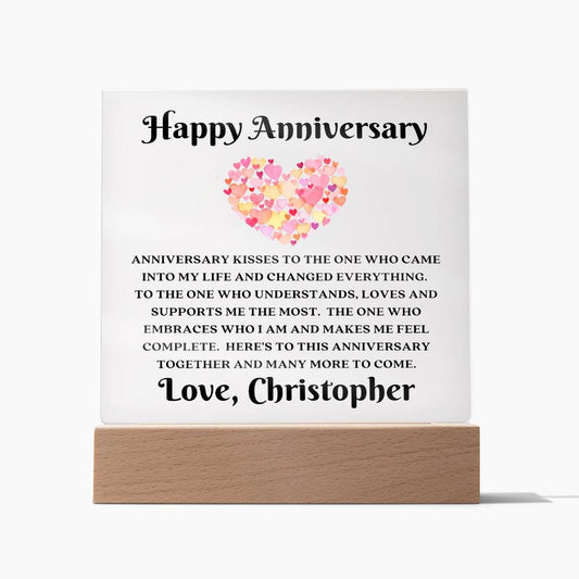 Almost Sold Out - Happy Anniversary To My Wife - Acrylic Plaque With Stand