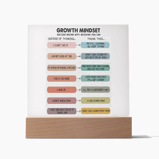 Almost Sold Out - Growth Mindset - Acrylic Plaque With Stand