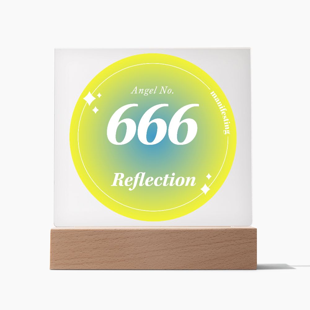 Almost Sold Out - Angel Number 666 with Aura Color - Acrylic Plaque with Stand