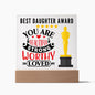 [Almost Sold Out] Best Daughter Award - You Are Beautiful - Acrylic Plaque with Stand