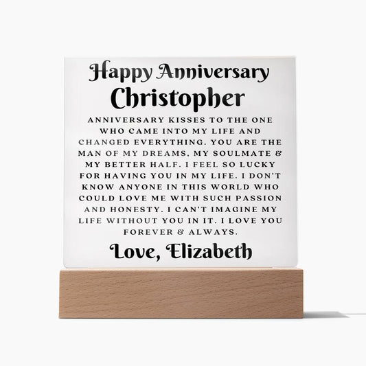 Almost Sold Out - Anniversary Gift for Husband - Acrylic Plaque with Stand