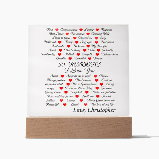 Almost Sold Out - 50 Reasons I Love My Life - Acrylic Plaque with Stand