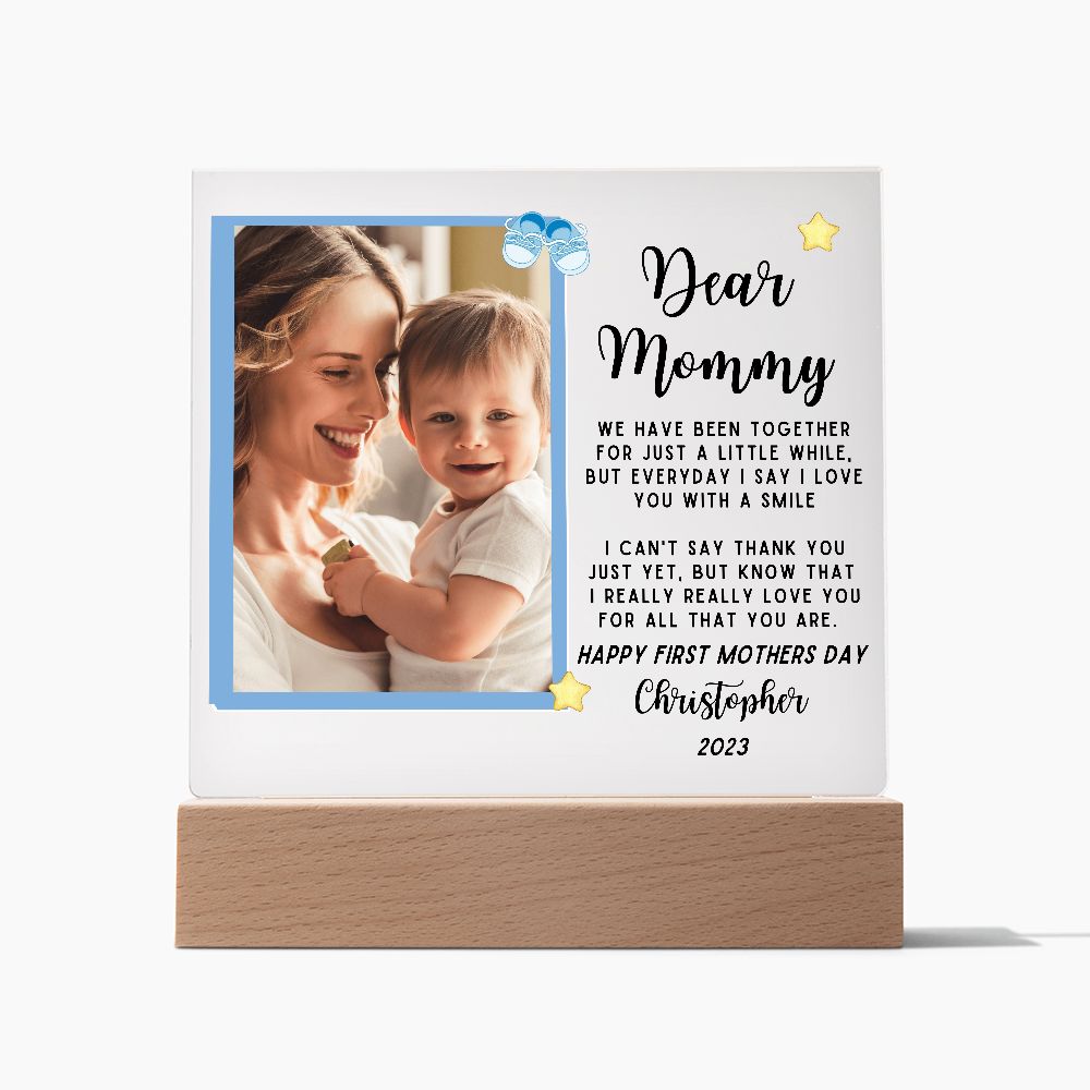[Almost Sold Out] Dear Mommy - Baby Boy - Personalized Acrylic Plaque with Stand