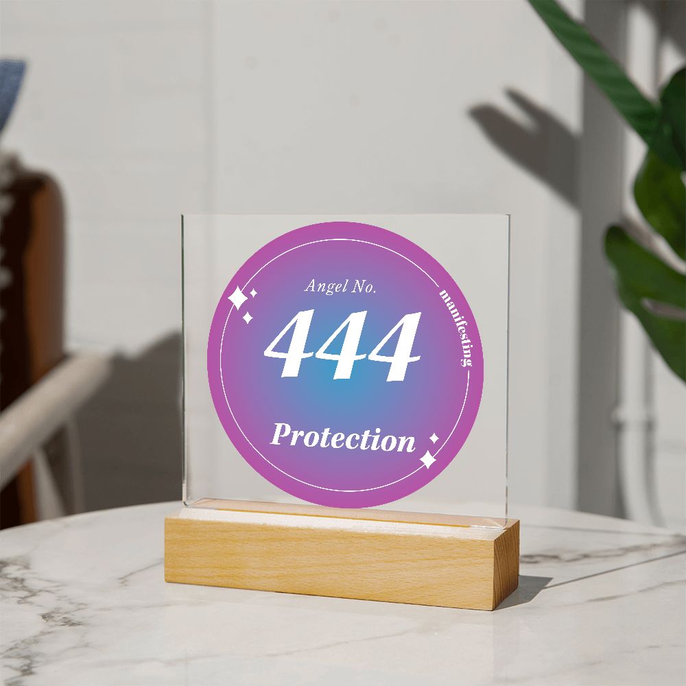 Almost Sold Out - Angel Number 444 with Aura Color - Acrylic Plaque with Stand