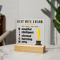 [Almost Sold Out] Best Wife Award - Acrylic Plaque with Stand