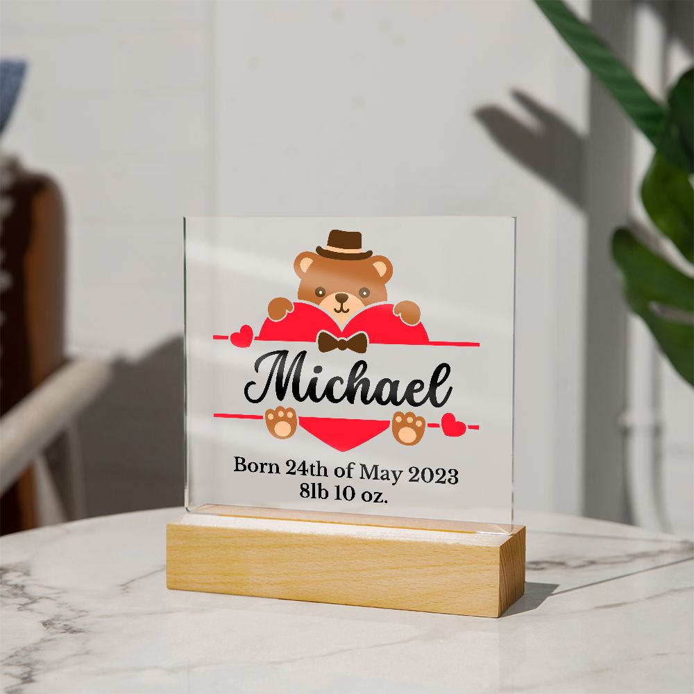 [Almost Sold Out] Personalized New Born Announcement Acrylic Plaque