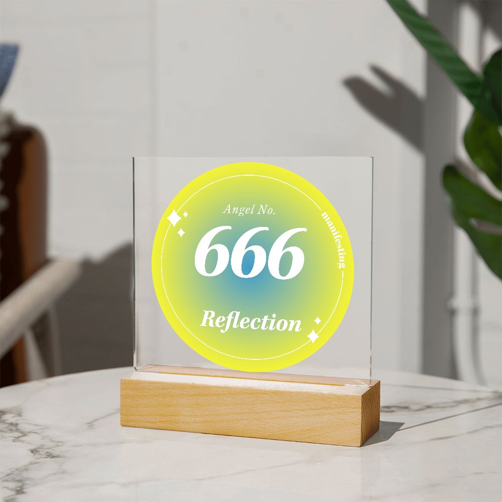 Almost Sold Out - Angel Number 666 with Aura Color - Acrylic Plaque with Stand