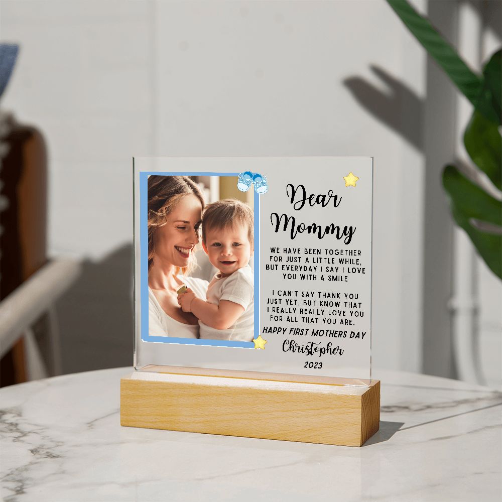 [Almost Sold Out] Dear Mommy - Baby Boy - Personalized Acrylic Plaque with Stand