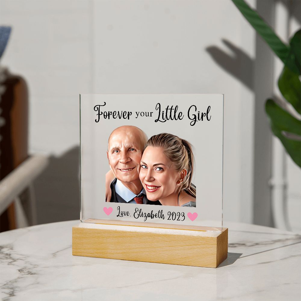 [Almost Sold Out] Customized Forever Your Little Girl - Personalized Illustration with Acrylic Plaque