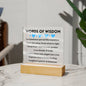 [Almost Sold Out] Words of Wisdom - Acrylic Square Plaque