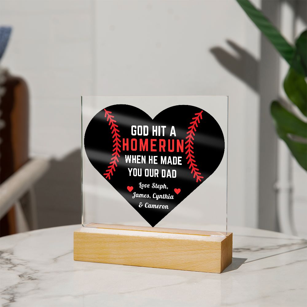 [Almost Sold Out] Personalized Baseball Father's Acrylic Plaque