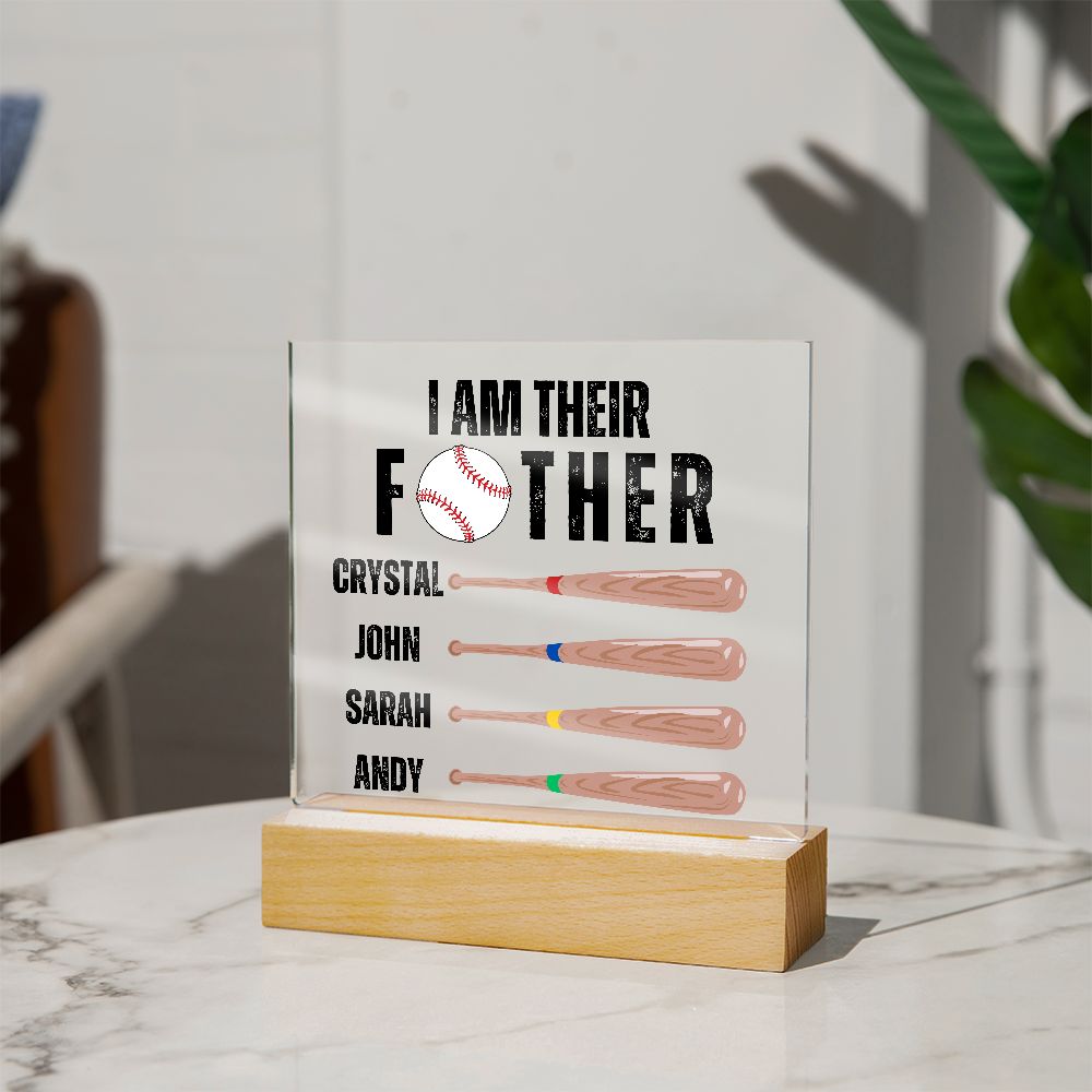 [Almost Sold Out] Personalized I Am Their Father - Baseball Acrylic Plaque