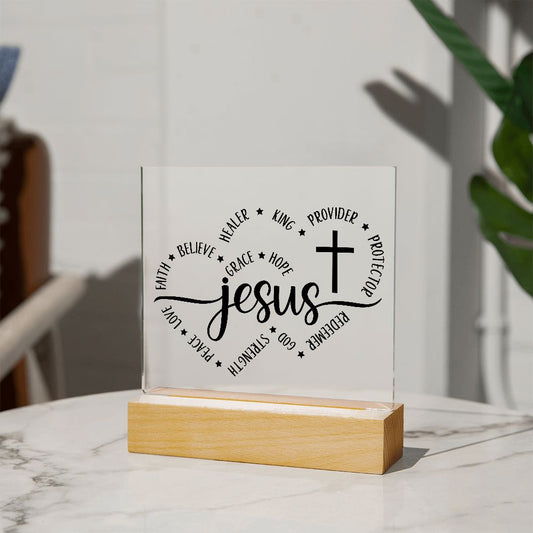 Almost Sold Out -Jesus Protector - Acrylic Plaque with Stand