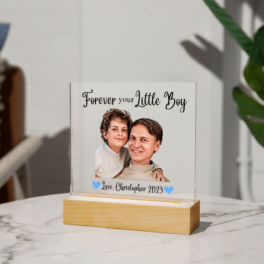 [Almost Sold Out] Forever Your Little Boy - Personalized Acrylic Plaque With A Custom Digital Illustration