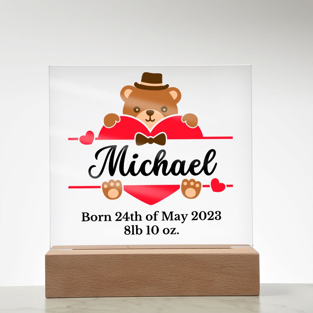 [Almost Sold Out] Personalized New Born Announcement Acrylic Plaque