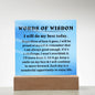 [Almost Sold Out] Words of Wisdom - Blue Acrylic Plaque
