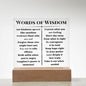 [Almost Sold Out] Words Of Wisdom Acrylic Plaque